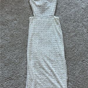 SHEIN White Textured Backless Dress